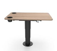 Table de Dînette de Camping-car à Hauteur Réglable, Pliable, avec Support Rétractable en Alliage D'aluminium et Porte-gobelets, Idéale pour Camping-car, Yacht, Bateau, Caravane ou Balcon(Yellow)