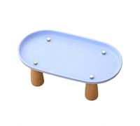 Table de Distribution de Nourriture pour Animaux, Mangeoire Élevée Support Bol Réhausseur Gamelle Nourriture Eau Base Stable Bois Nettoyage Facile Adapté Aux Chats Petits Chiens (Bleu, Moyen)