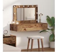 Table De Maquillage Murale Vidaxl Avec Éclairage Led En Bois Ancien