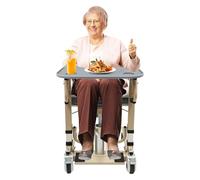 Table de fauteuil roulant amovible avec 2 porte-gobelets et ruban adhésif, plateau universel pour les genoux, grande capacité de charge pour écrire, manger, lire et travailler