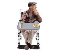 Table de fauteuil roulant, plateau de table pour fauteuil roulant, table à manger amovible avec porte-gobelet, table de tablette : 55 x 50 cm pour une distance entre les accoudoirs de 15,75 à 19,69