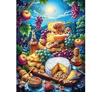 Table de festin de fruits dans un verger ensoleillé 500 Pièces Puzzle Personne Âgée En Carton Rigide Rêve magique de science-fiction Facile Débutant Anti-Stress Stimulation Cognitive Loisir Créatif Pe