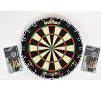 Table de fléchettes de compétition Winmau " Original Blade 6 " avec 2 jeux de fléchettes en laiton Winmau Broadside Brass