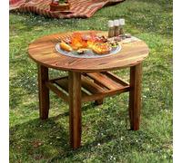 Table de Foyer Double Couche, Foyer d'extérieur avec poignées et grilles, poêle à Barbecue Chauffant, cheminées d'extérieur, Table à thé, pour Camping en terrasse extérieure