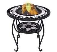 Table de foyer mosaïque Noir et blanc 68 cm Céramique Noir et blanc G