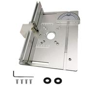 Table de fraisage, plaques d'insertion en alliage d'aluminium, table de fraisage, plaque d'insertion pour défonceuse, table de travail du bois avec guide de butée à onglet, support coulissant de