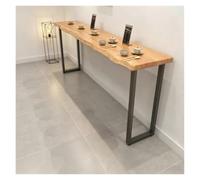 Table De Hauteur De Bar Industrielle, Table À Manger Live Edge, Plateau De Bar En Bois Massif, Table De Pub Rectangulaire - Hauteur De Comptoir Haute, Table De Bar Longue Rustique(L130xW45xH105cm)