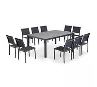 Table De Jardin 10 Places En Aluminium Et Céramique Gris Gris