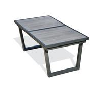 Table de jardin OLHOS 191/251x95cm aluminium gris foncé extensible DCB Garden