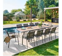 Table de jardin 10 places Pavane extensible gris graphite - Hespéride