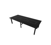 Table de jardin 12 personnes 280 X 120 X 75 cm en Noir effet marbré