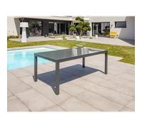 DCB Garden Table de jardin Tolede – Aluminium, plateau verre, gris anthracite 200/300 x 100 cm