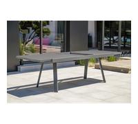 Table de jardin STOCKHOLM (200/300x96 cm) en aluminium avec rallonge intégrée - GRIS ANTHRACITE