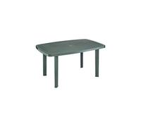 Table de jardin 137 x 85 x H72 cm Résine vert foncé
