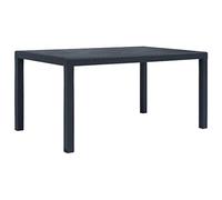 Table de Jardin 150x90 cm en Plastique Résistant aux Intempéries avec Design Aspect Rotin Anthracite - Idéal pour Terrasse, Jardin et Camping Facile à Nettoyer et Assembler