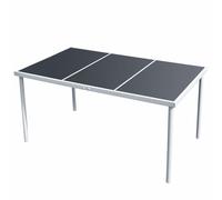 Table De Jardin 150x90x74 Cm Noir Acier Gris