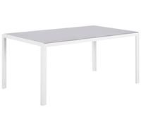Beliani Table de Jardin 160 x 90 cm en Aluminium et Verre Gris Style Industriel Catania