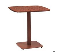 Table de jardin carré ALEGORIA Acajou 2 places - Acier traité époxy, Traitement anti-rouille renforcé Hespéride