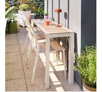 Table de jardin 2 places Evasion beige lin - Hespéride