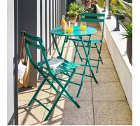 Table de jardin 2 places Greensboro plaible D60cm vert opale - Hespéride