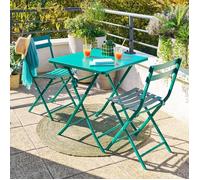 Table de jardin 2 places Greensboro pliable 70x70cm vert opale - Hespéride