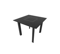 PLAY4FUN Table de jardin 4 personnes 90 X 90 X 75cm - Noir effet marbré Noir