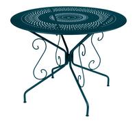 Table de jardin 4 personnes FERMOB Montmartre Ø 96 cm - Bleu Acapulco