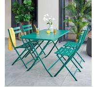 Table de jardin 4 places Greensboro pliables 110x70cm vert opale - Hespéride
