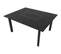 Table de jardin 6 a 8 personnes 150 X 120 X 75cm Noir effet marbré