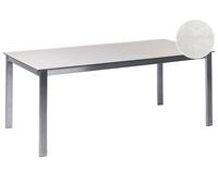 Table de Jardin 6 places 180 x 90 cm Plateau en Verre Céramique Trempé Structure