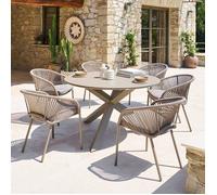 Table de jardin 6 places Oryon D130cm café - Hespéride