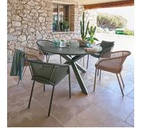 Table de jardin 6 places Oryon D130cm vert laurier - Hespéride