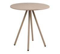 Table de jardin Ø70cm plateau en polypropylène pieds en métal beige - MAZALINE