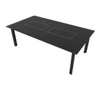 Table de jardin 8 à 10 personnes PLAY4FUN 220 X 120 X 75 cm Noir effet marbré Noir