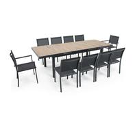 Table de jardin 8 chaises et 2 fauteuils en aluminium et céramique - Oviala