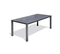 Generique Table de jardin Camargue aluminium plateau céramique 220x100 cm gris anthracite 8 places