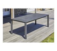 Generique Table de jardin Camargue aluminium plateau céramique 220x100 cm gris anthracite 8 places