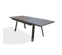 Table de jardin STOCKHOLM (150/225x96 cm) en aluminium avec rallonge intégrée - GRIS ANTHRACITE