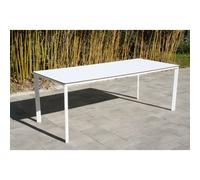 Table de jardin 8 places en aluminium laqué et peinture epoxy - blanc