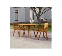 vidaXL Table de Jardin 85x85x75 cm Bois d'acacia Solide, Table à Manger, Table, Meuble de Patio, Meuble de Jardin, Meuble d'extérieur