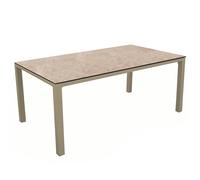 Table de jardin aluminium plateau Kedra® - Stoneo - L.180 x l.100 cm - 6 personnes