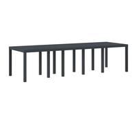 Table de jardin anthracite 300 x 100 x 73 cm, polyrotin, durable, robuste, pour les salles à manger en plein air, les grandes fêtes de famille