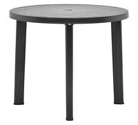 vidaXL Table de jardin Tondo 90 cm Rond Anthracite Plastique Terrasse/Balcon