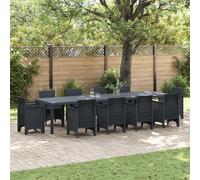 Table De Jardin Anthracite Vidaxl 350x100x73 Cm En Poly Rotin, Table De Jardin Anthracite Vidaxl 200x100x73 Cm En Poly Rotin, Table De Jardin Anthracite Vidaxl 150x100x73 Cm En Poly Rotin