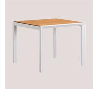 Table De Jardin Archer Classic En Bois D'eucalyptus Et Aluminium Blanc Gardenia 90 X 90 Cm Blanc