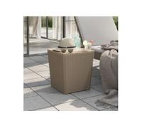 Table de jardin avec couvercle amovible marron clair PP