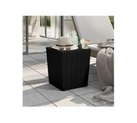 Table De Jardin Avec Couvercle Amovible Noir Polypropylène Vidaxl Vidaxl Noir