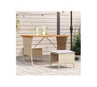 Table de jardin - 105x75x72 cm - Bois d'acacia - Résine tressée - 4 personnes