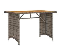 Table de jardin avec dessus en bois gris 110x68x70 cm rotin, meuble de jardin, meuble d'extérieur, table, table à 366356