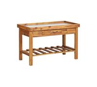 Table de jardin avec dessus en zinc Bois solide d acacia